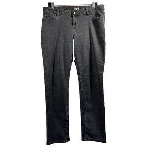 J Jill Slim Leg Jeans Size 14 Solid Charcoal Gray Black Stretch Skinny Leg Zip